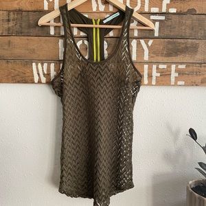 Army Green Chevron Tank Top